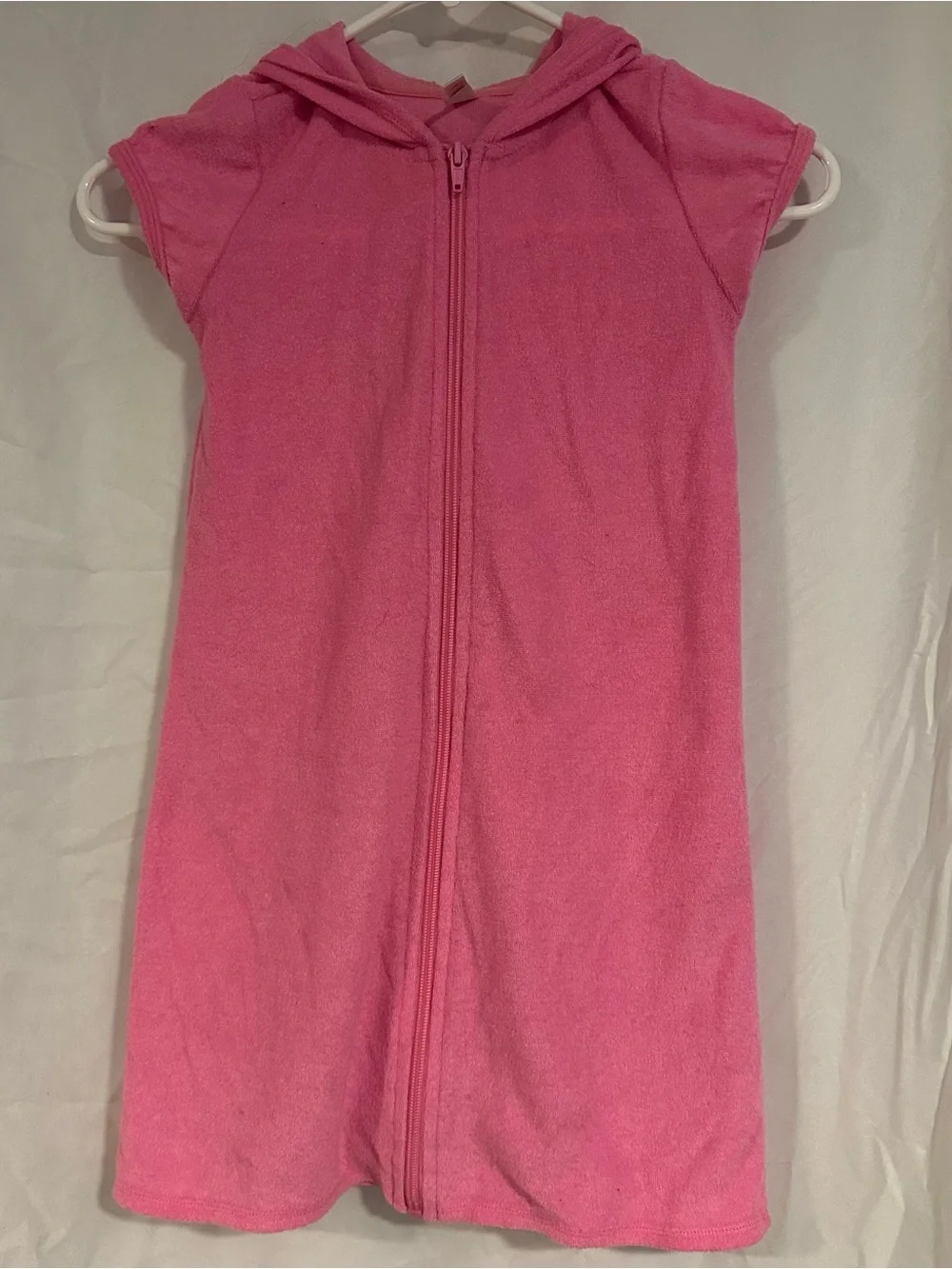 SO Pink Hooded Zip Terry Kids Cover-Up